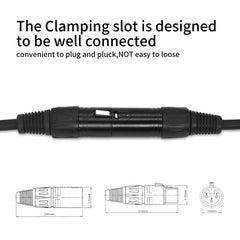 5M XLR Cable Black, Professional 3 pin DMX Cable durable