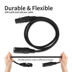 5M XLR Cable Black, Professional 3 pin DMX Cable durable