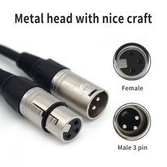 3M XLR Cable Silver, Professional 3 pin DMX Cable durable