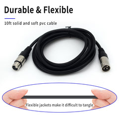 3M XLR Cable Silver, Professional 3 pin DMX Cable durable