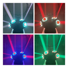 Led disco stage lights, led mini moving head lights, red and green laser disco ball