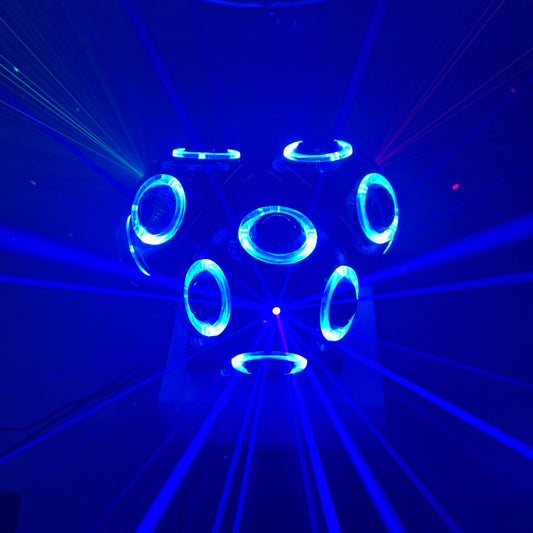 Led disco stage lights, led mini moving head lights, red, green, blue laser disco ball