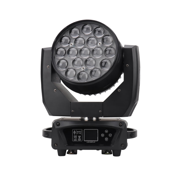 19*15w mac aura led bee eye moving head with zoom, osram bulb 4in1 RGBW