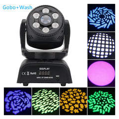 60W white light bead+6pcs10W RGBW, Mini Gobo Washing 2 in 1 LED moving head